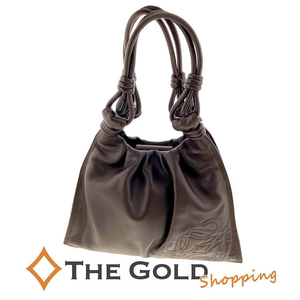 Loewe Tote Bag Soft Calfskin Anagram Stitch Shoulder Bag Brown